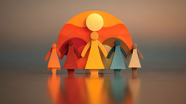 Counseling, empathy, community support and hope symbols connected around a sunrise icon, clean mental health infographic vector