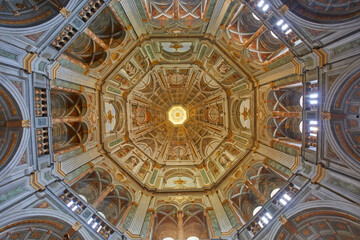 Obraz premium The interior view of the Beata Vergine Incoronata Church, Sabbioneta, Mantua Province, Italy