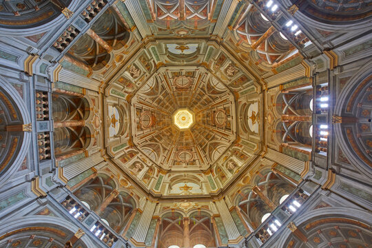 The interior view of the Beata Vergine Incoronata Church, Sabbioneta, Mantua Province, Italy