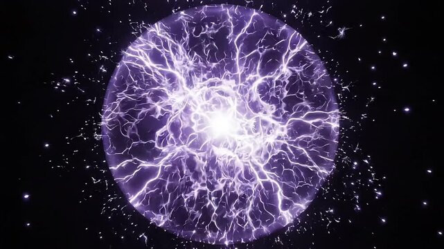 Magical glowing energy sphere magic orb floating in dark abstract background