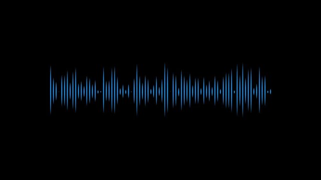 Abstract wave motion equalizer animation with white audio spectrum, rhythmic sound bars, digital waveform signal, music visualizer, recording analysis graphic, clean style on black background 4k