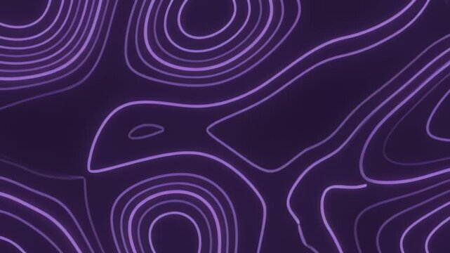 Abstract purple topography map background pattern with contour lines and geometric vector elements