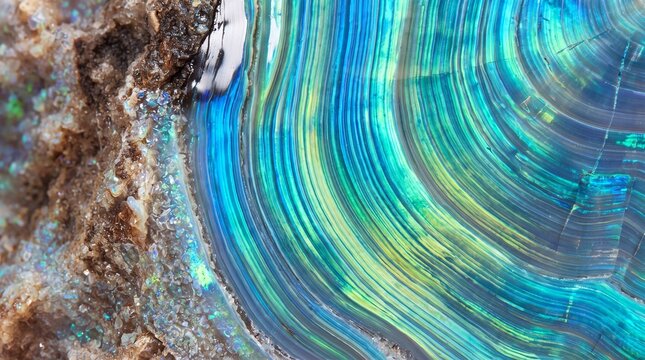 Macro Close-Up of Iridescent Opal Mineral Texture