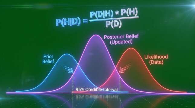 Bayes theorem probability distributions graph illustrating conditional probability in statistical analysis