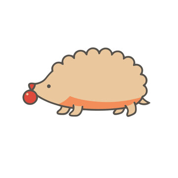 Cartoon hedgehog with red ball