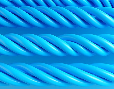 Multiple light blue spiral wires forming an intricate geometric pattern, ideal for modern abstract backgrounds and technology design concepts.