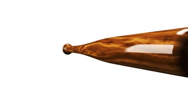 Rotating close up of a wooden baseball bat, product shot on a white background, studio shot, isolated