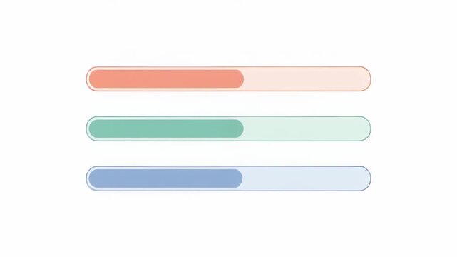 Colorful progress bars vector design set with red, green, and blue loading indicators for web and mobile UI design