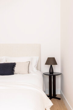 Bedside table and lamp corner