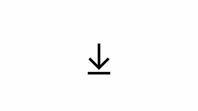 download symbol animation on white transparent background with alpha channel , downloading icon in  arrow animated, 4k animation video. 