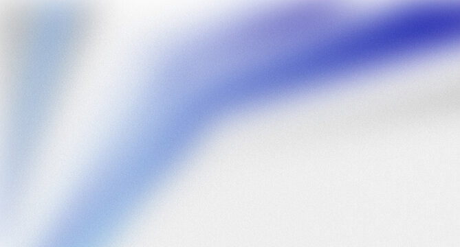 Abstract blue brush stroke on a textured white grainy background with soft light