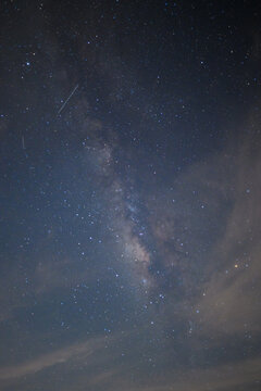 The sky and star in the mid night time.Night landscape and milky way.Universe and space background.