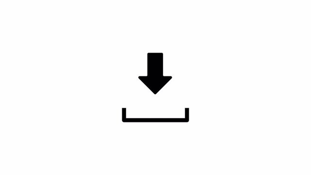 download symbol animation on white transparent background with alpha channel , downloading icon in  arrow animated, 4k animation video. 