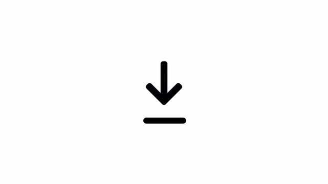 download symbol animation on white transparent background with alpha channel , downloading icon in arrow animated, 4k animation video. 