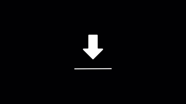 download symbol animation on black background with alpha channel , downloading icon in circle with arrow animated, 4k animation video. 