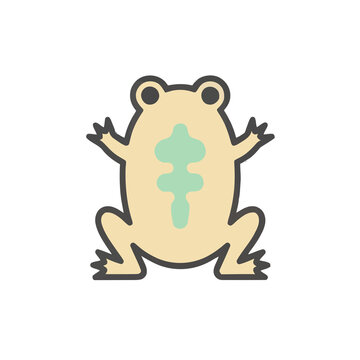 Cartoon frog illustration isolated on transparent background