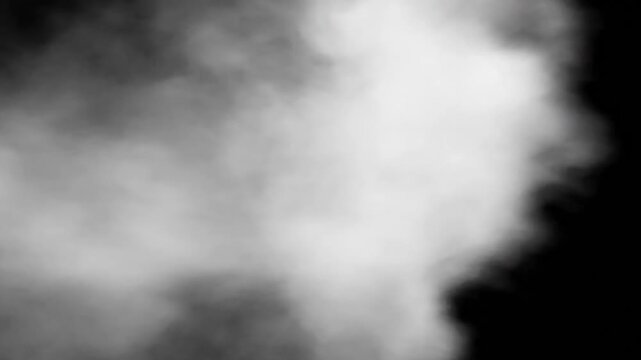Rapid Emissions of White Vapor. Short clouds of the White Hot couple fly along the Screen from the left to the right