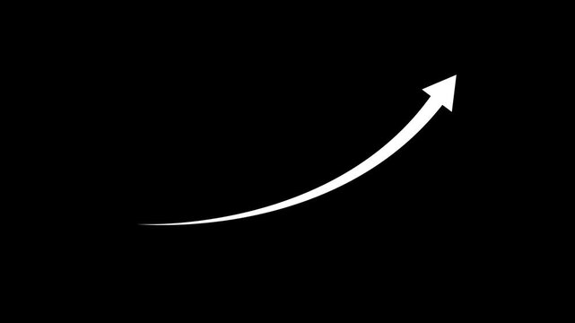 Business graph growth animation on black background 4k video