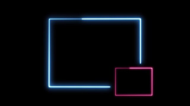 Futuristic Blue Neon HUD Frame with Pink Digital Interface Element Animatio