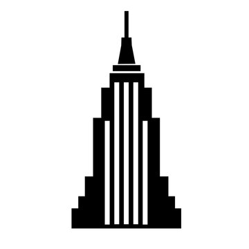 Art Deco Skyscraper Geometric Black and White Icon