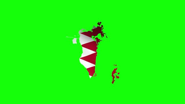 Barbados flag map on green screen