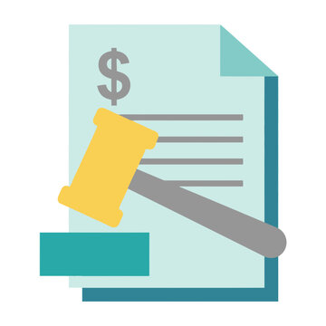Gavel and Dollar Sign Icon Representing Legal Financial Transactions