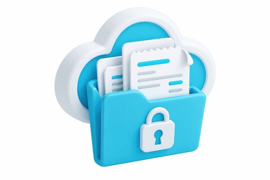 Digital receipt cloud management paperless invoice archive with encrypted cloud folders