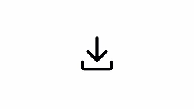 download symbol animation on white transparent background with alpha channel , downloading icon in arrow animated, 4k animation video. 
