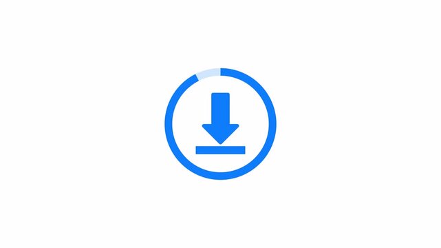 download symbol animation on white transparent background with alpha channel , downloading icon in circle with arrow animated, 4k animation video. 
