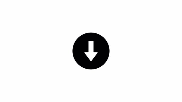 download symbol animation on white transparent background with alpha channel , downloading icon in circle with arrow animated, 4k animation video. 