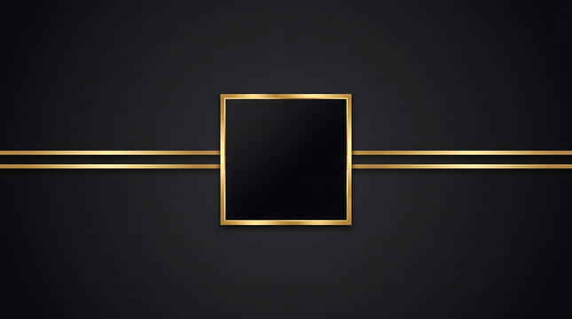 Gold frame features a square luxury border with double lines on a dark background.