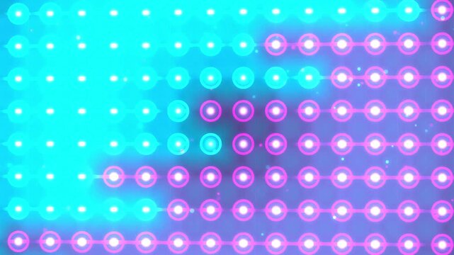 Abstract Neon LED Light Wall Flashing Grid Loop Background
