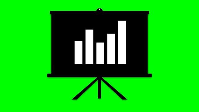 Business bar graph presentation on green screen