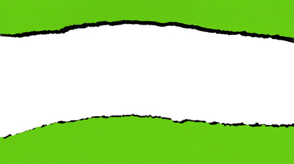 Fototapeta premium Light green torn paper border frame with black edge on transparent background for creative web design.