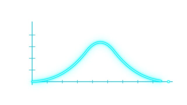 Neon bell curve graph animation for data analysis