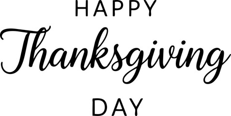 Happy thanksgiving day elegant script typography with thanksgiving © bijaychandra