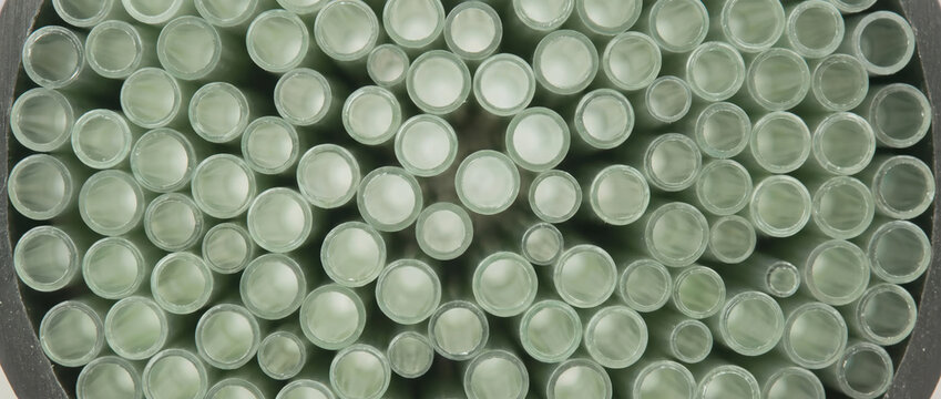 Optical cable fiber glass bundle. Telecommunication high speed data transmission background