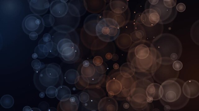 Abstract Dark Bokeh Lights and Floating Dust Particles Motion Background