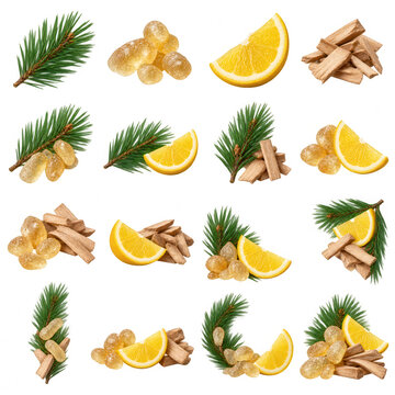 Pine needle lemon mastic resin and wood chips grid