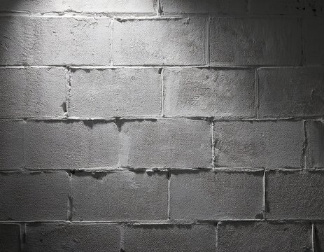 rough gray cinderblock wall painted backdrop illuminated by high key lighting copy space