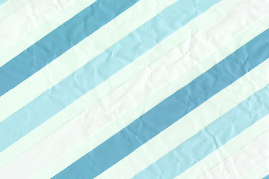 Blue and white diagonal stripes background. Pastel red geometric pattern.