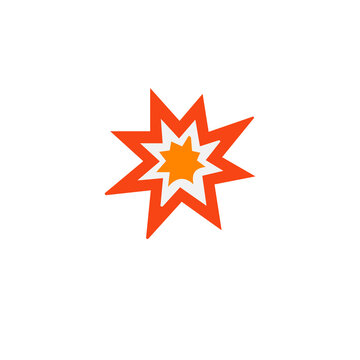 Orange Explosion Burst and Impact Effect Icon