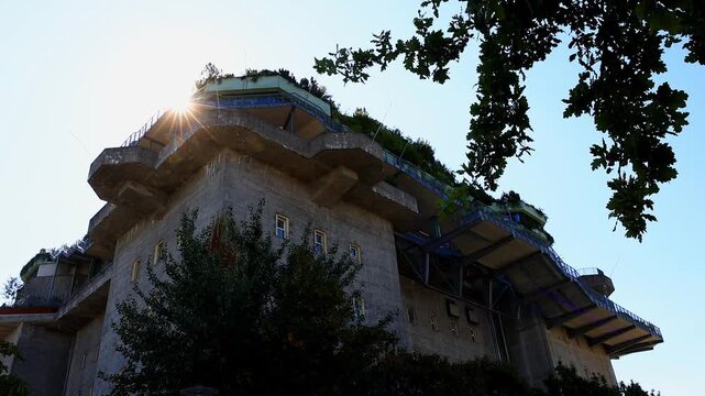 the famous Hamburg high rise bunker of hamburg germany 4k video
