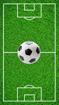 soccer field background with football as centre circle for vertical social media sports post