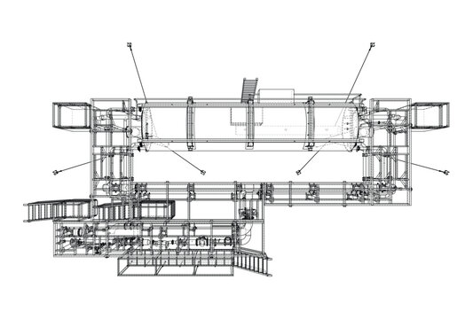 architectural blueprint wireframe design. Vector