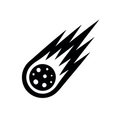 Clean black and white vector silhouette of a falling comet or meteor.eps © SUBORNAKHANDAKAR