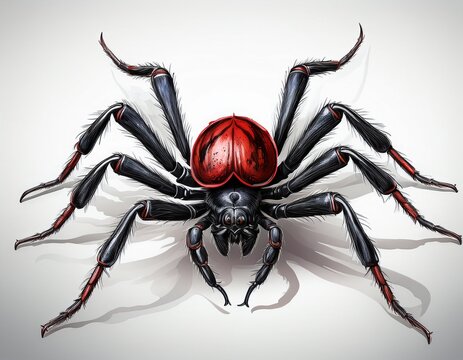 black widow spider redback isolated white background generative ai