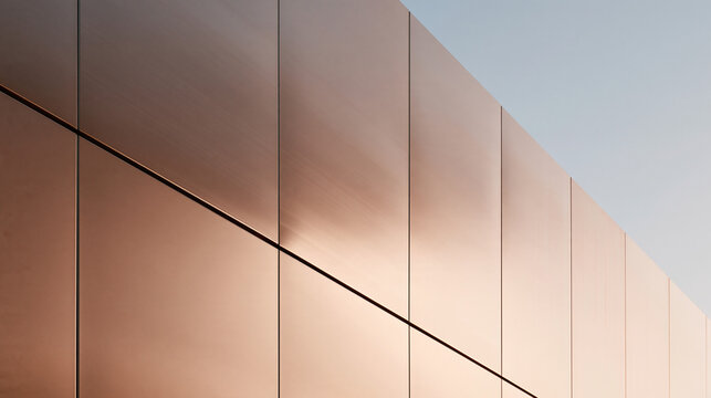 Modern Building Facade with Copper Cladding Panels