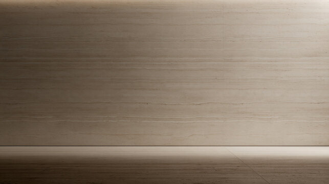 Empty Minimalist Travertine Wall with Cove Lighting