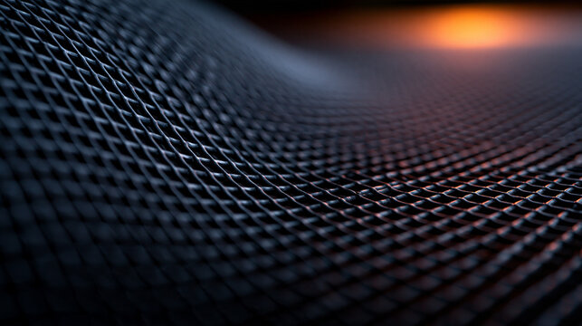 Abstract Dark Mesh Texture Background with Curved Surface